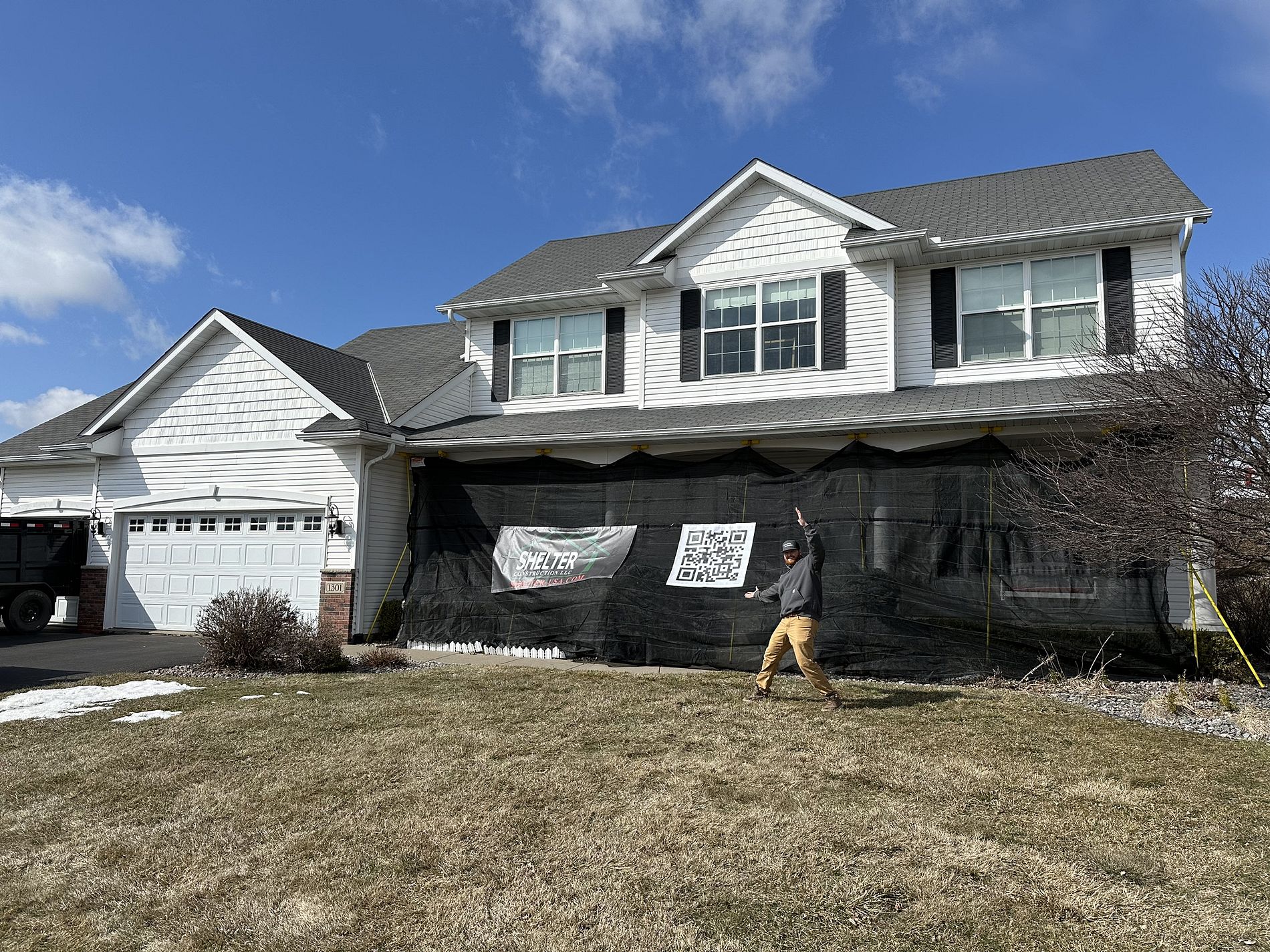 Hail damage roof repair This is a roof we replaced because it had hail damage. We used the Catch All roofing system to keep the property clean.